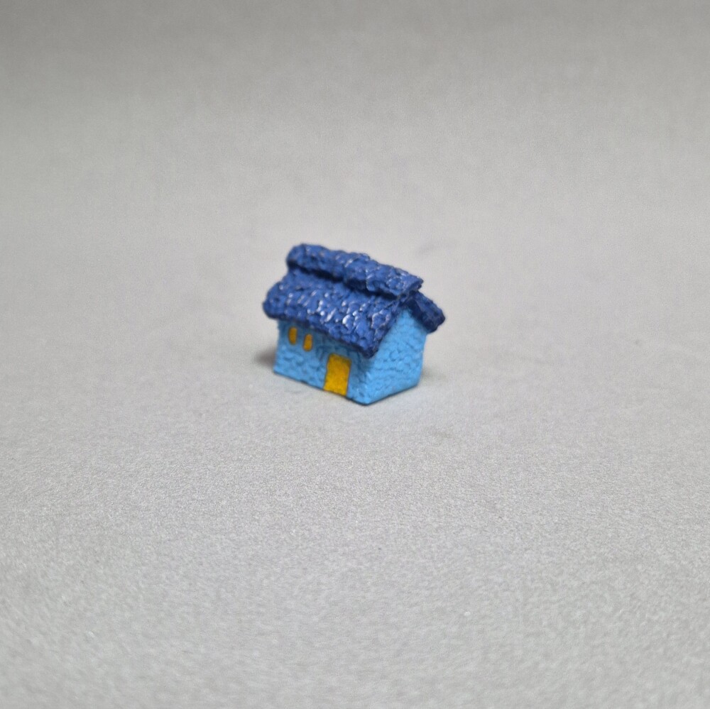 Casa azul Miniatura de Resina