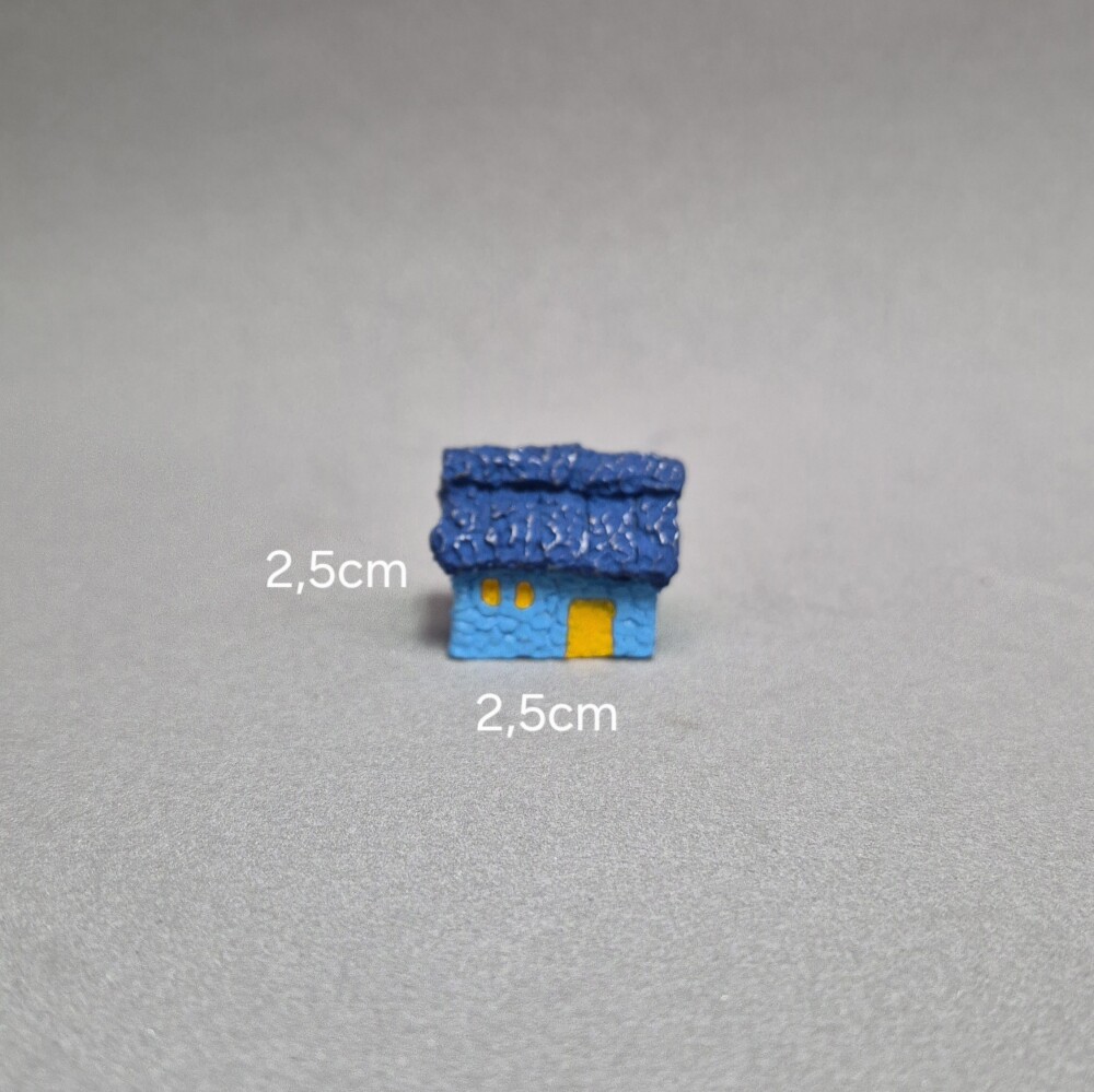 Casa azul Miniatura de Resina