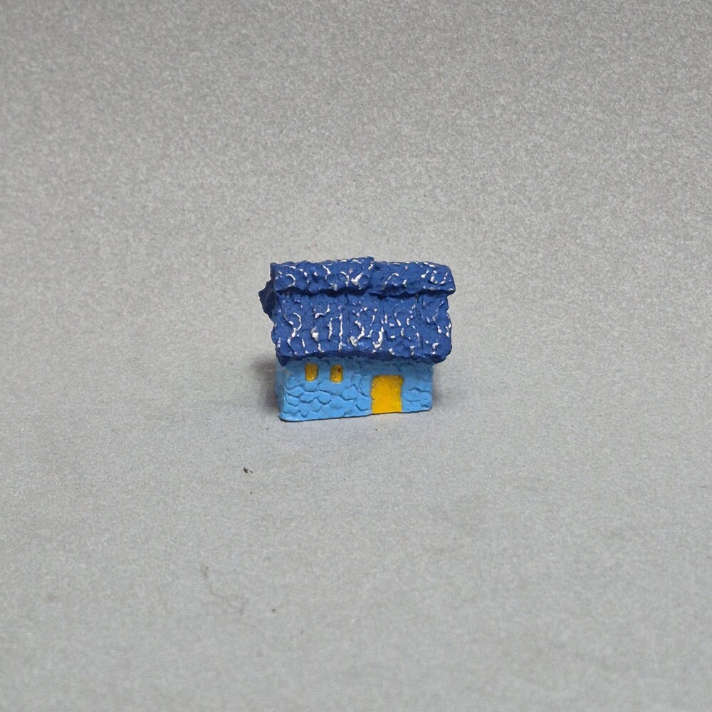 Casa azul Miniatura de Resina