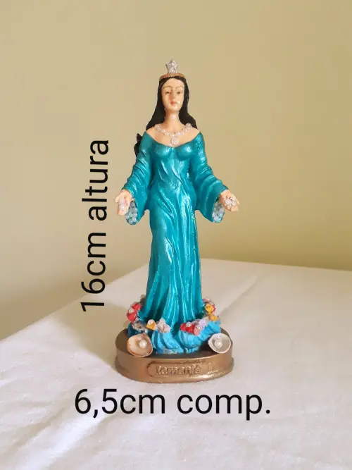 Imagem Iemanjá 16cm – Resina e Pintada à Mão