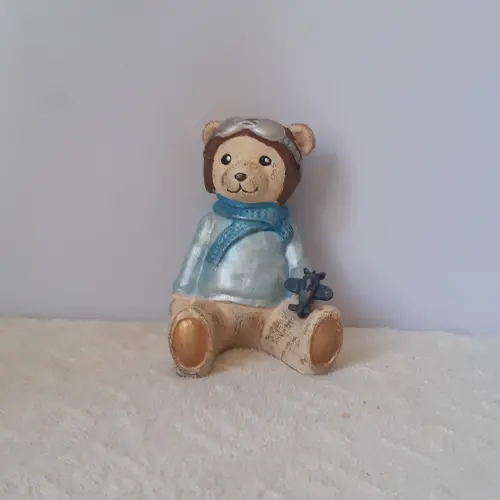 Urso de resina para decoração quarto de bebê