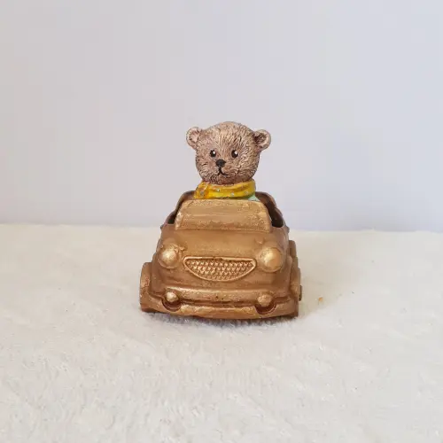 Urso motorista em resina