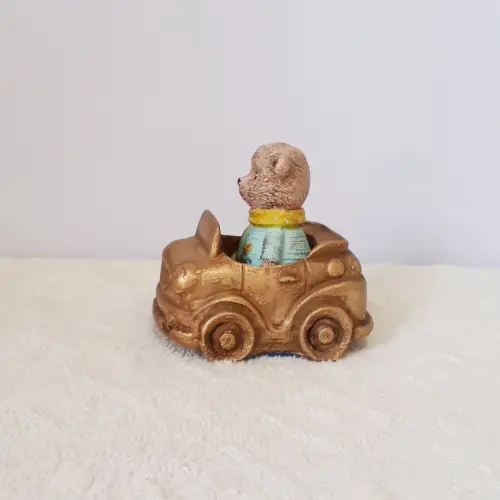 Urso motorista em resina