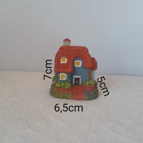 Casa azul miniatura para vaso de bonsai