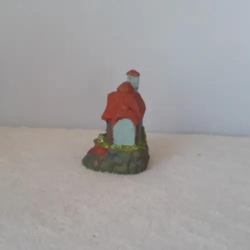 Casa azul miniatura para vaso de bonsai