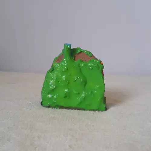 Casa Miniatura de Resina azul pintada