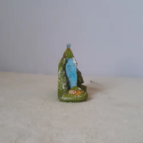 Casa Miniatura de Resina azul pintada