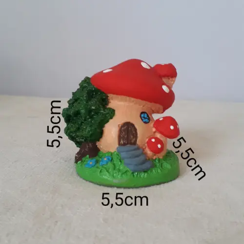 Casa cogumelo de resina