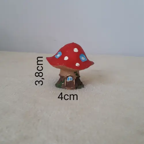 Casa Mini Cogumelo de Resina