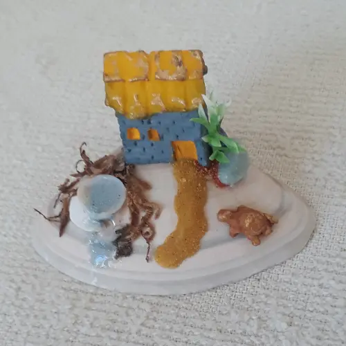 Cenário em concha miniaturas de resina