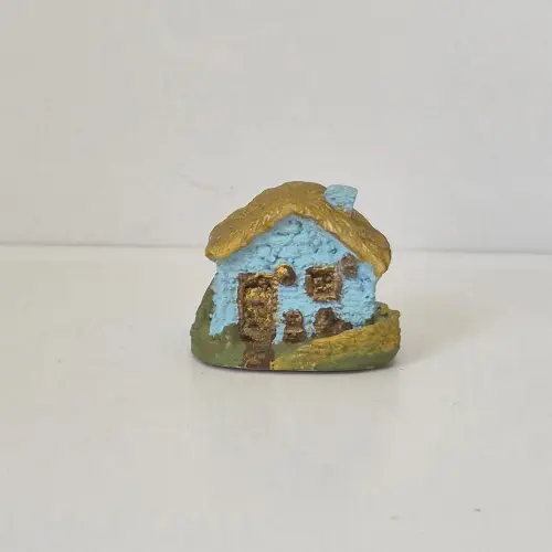 Casa Miniatura de Resina azul