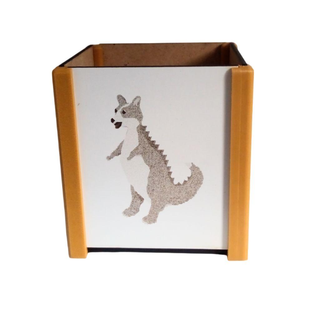 Porta-lápis de Mesa com Animais, Design Corginossauro Rex e Amig