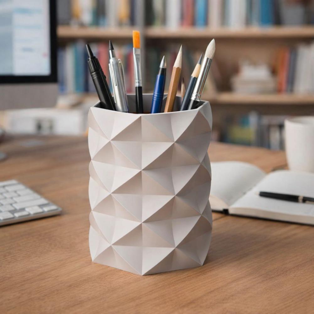 Porta Canetas Geométrico Low Poly - Várias Cores