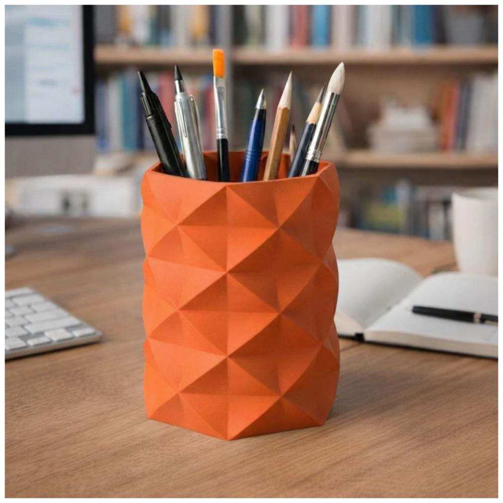Porta Canetas Geométrico Low Poly - Várias Cores