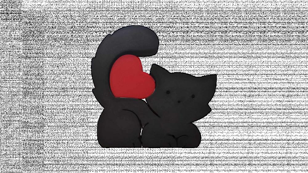 Gato Decorativo com Coração – Decoração Moderna e Fofa – 