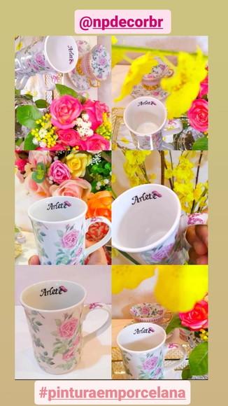 Caneca Florida Personalizada com Nome na Parte Interna