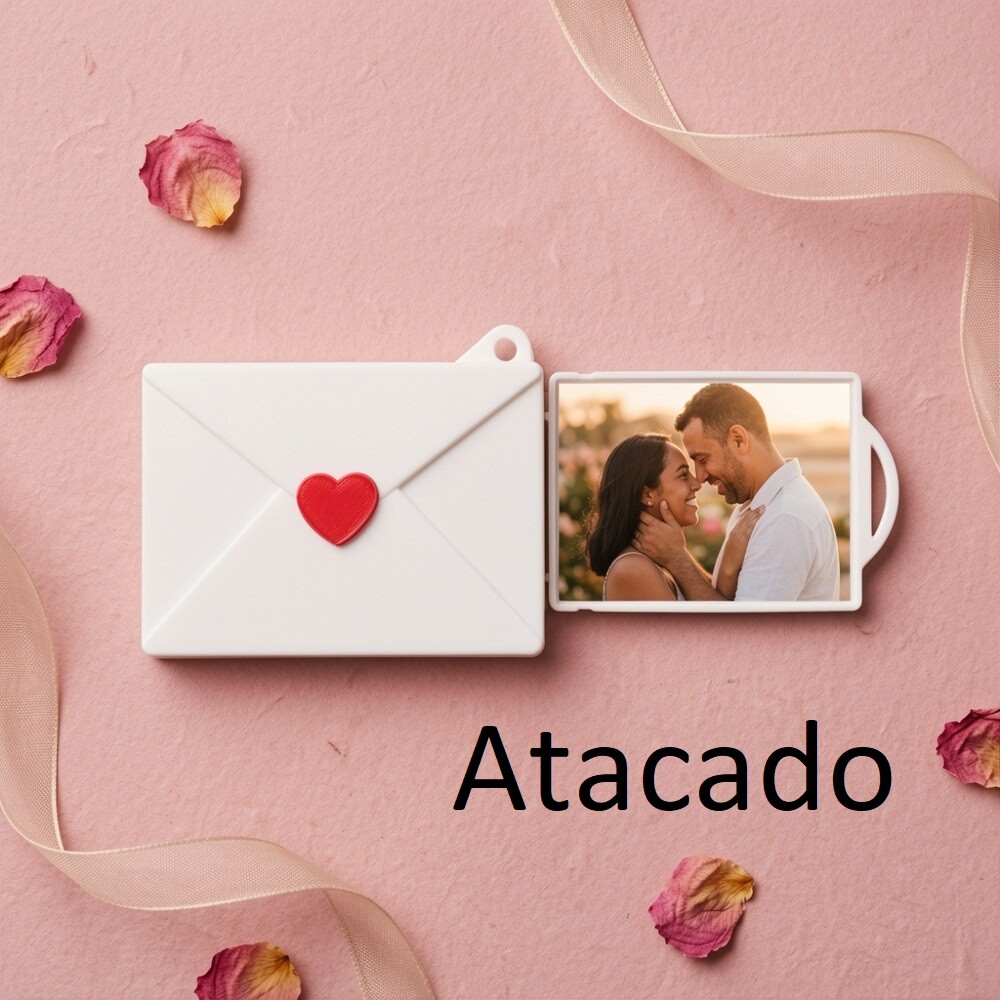 Chaveiro Envelope para Foto ou Mensagem – Porta Retrato Retrát