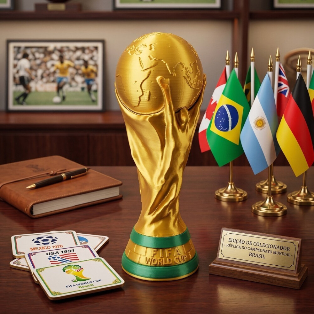 Réplica Taça Copa Do Mundo Troféu Decorativo Colecionador - 18