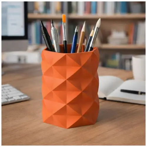 Porta Canetas Geométrico Low Poly - Várias Cores