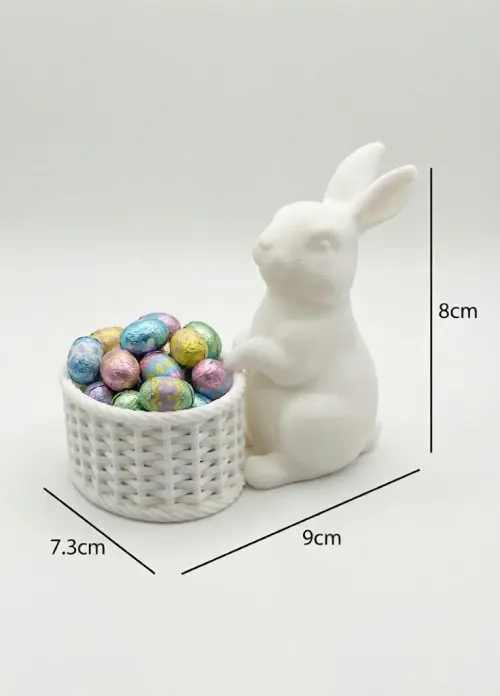 Coelho com Cestinho Decorativo de Páscoa - Porta Ovinhos