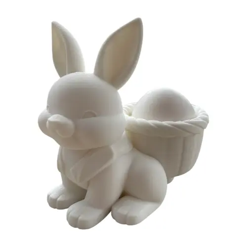 Porta-ovo Coelho Feliz Cestinha Decorativo Mesa