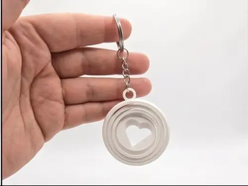 Chaveiro Fidget Coração Giratório - Presente Criativo Dia dos