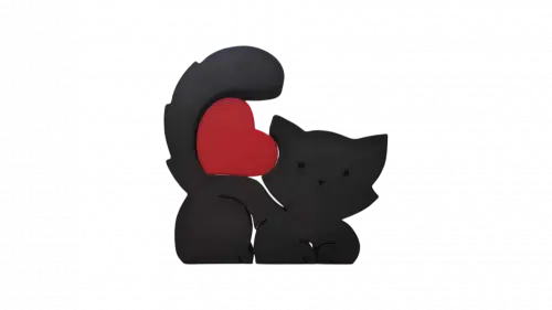 Gato Decorativo com Coração – Decoração Moderna e Fofa – 