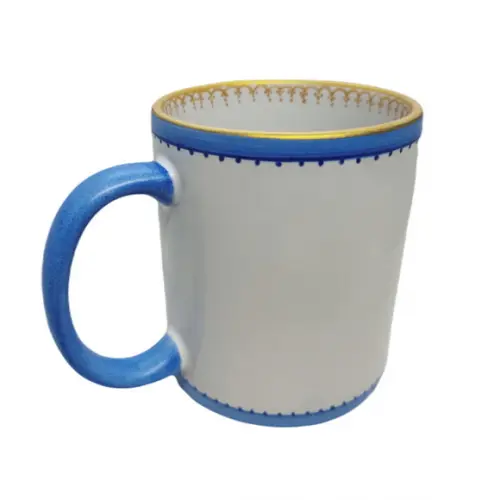 Caneca de Porcelana Pintada à Mão - Pássaro Azul ? Peça Únic