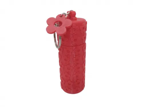 Chaveiro Porta Protetor Labial Floral com Tampa Rosqueável – E