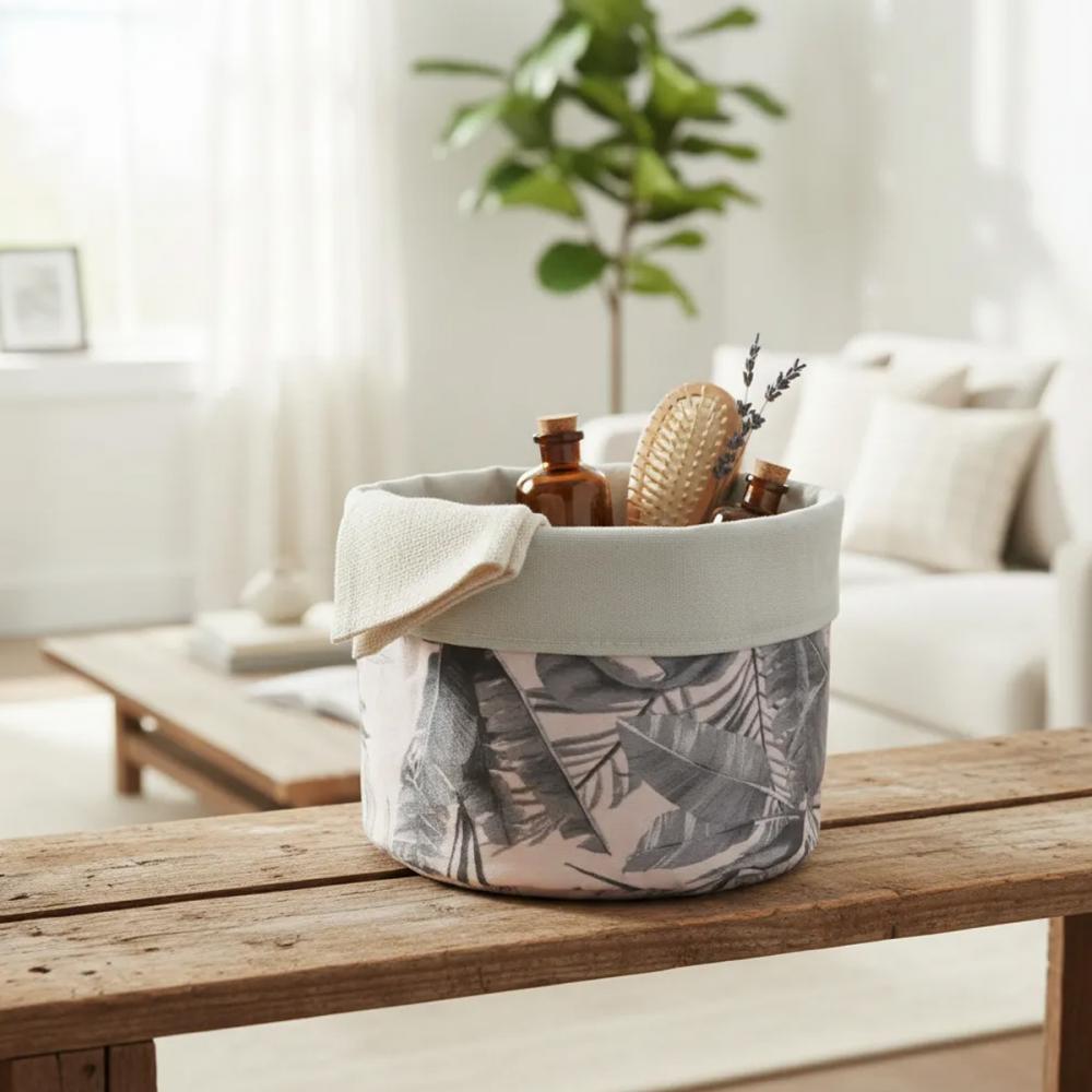 Eco Cesto de Tecido Folhagem Claro