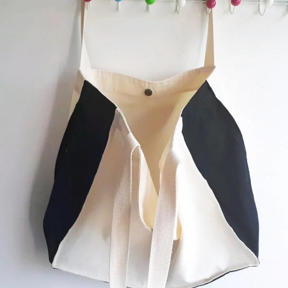 Sacola Maxi Bag Sustentável Crua / preta