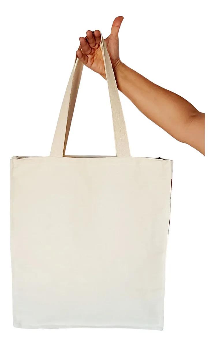 Tote Bag Crua com Detalhe Vinho
