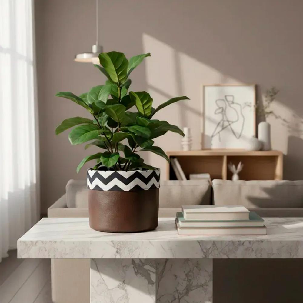 Cesto em Tecido Dupla Face Chevron Pb e Corano