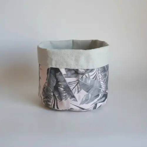 Eco Cesto de Tecido Folhagem Claro