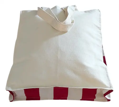 Tote Bag Crua com Detalhe Vinho