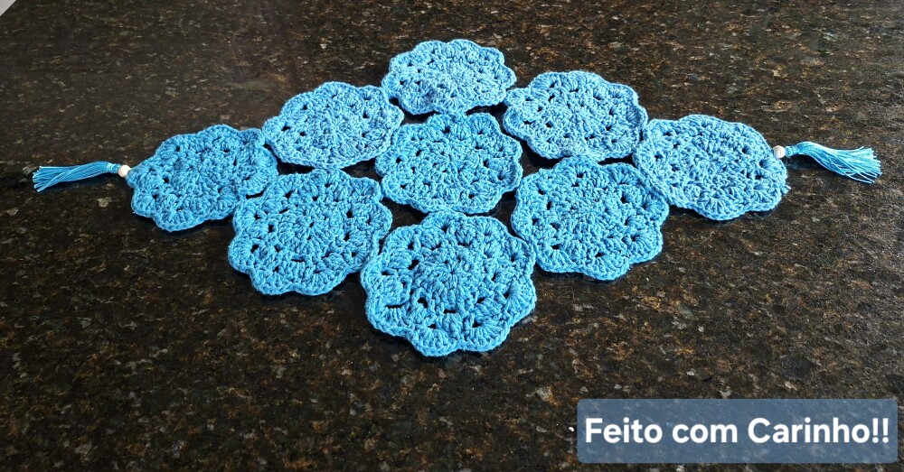 TRILHO DE MESA TURCO CROCHÊ