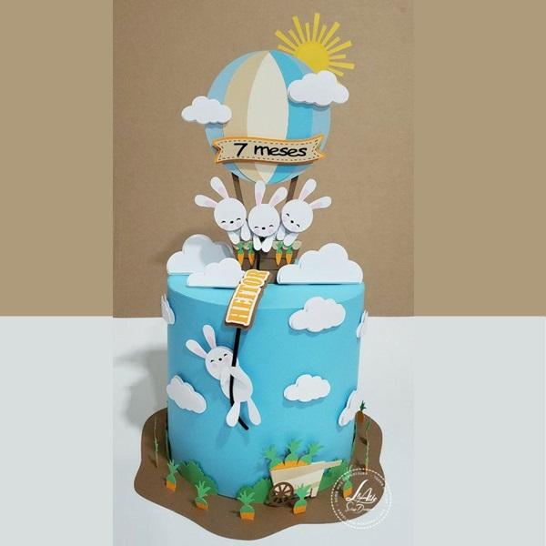 Arquivo de Corte Topo de Bolo Páscoa Coelhinho Balão Studio e p
