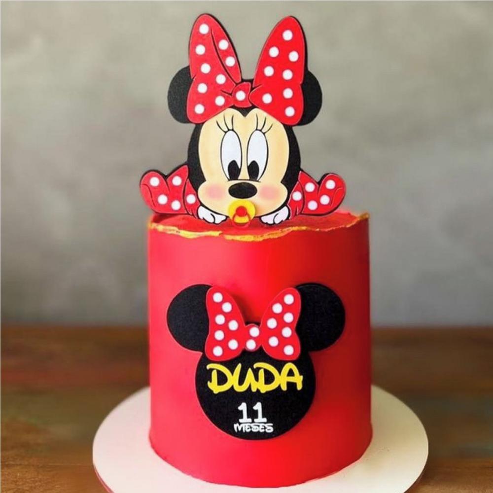 Arquivo de Corte Topo de Bolo Minnie Baby Studio e Pdf