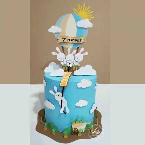 Arquivo de Corte Topo de Bolo Páscoa Coelhinho Balão Studio e pdf