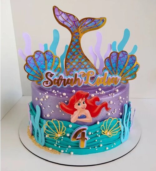 Arquivo de Corte Topo de Bolo a Pequena Sereia Ariel Studio