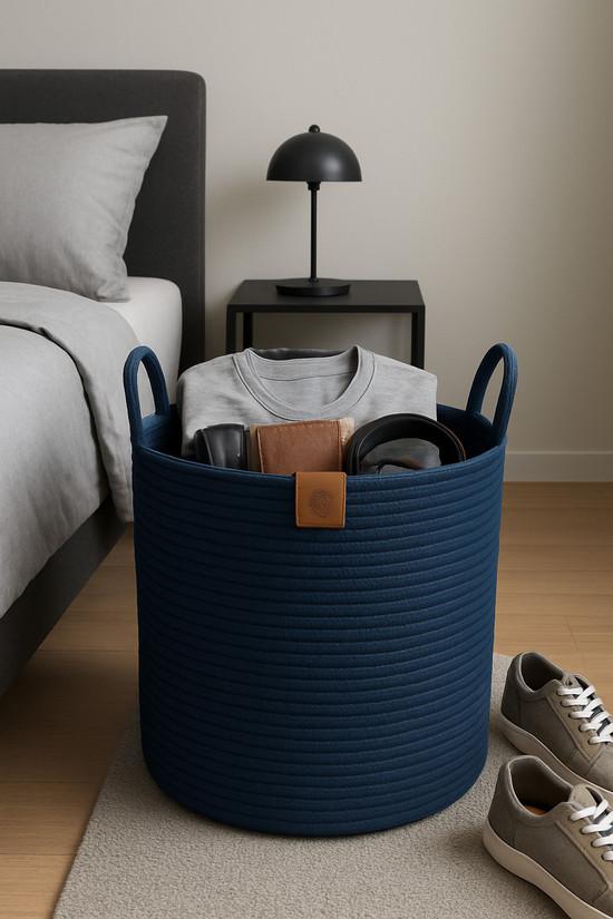 Cesto em corda de algodão