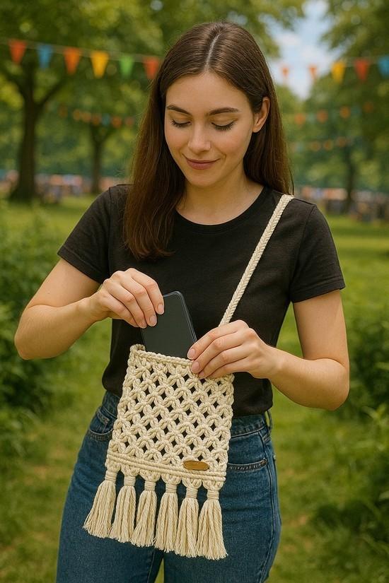 Bolsa Boho em macramê