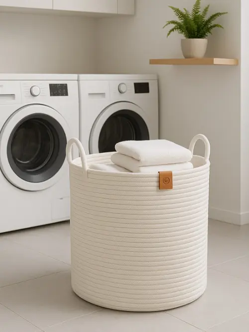 Cesto em corda de algodão