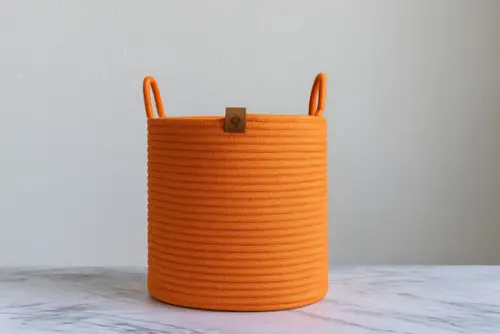 Cesto em corda de algodão