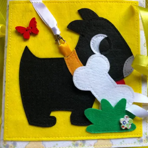 Quiet Book/livro Sensorial do Cachorrinho