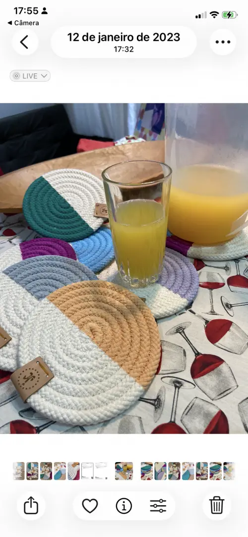 Kit Porta Jarra e Porta Copos Corda de Algodão
