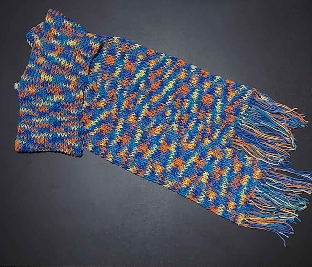 Cachecol azul mesclado