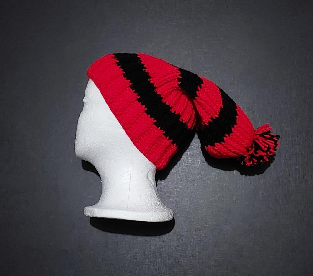 Touca Gorro vermelho e preto