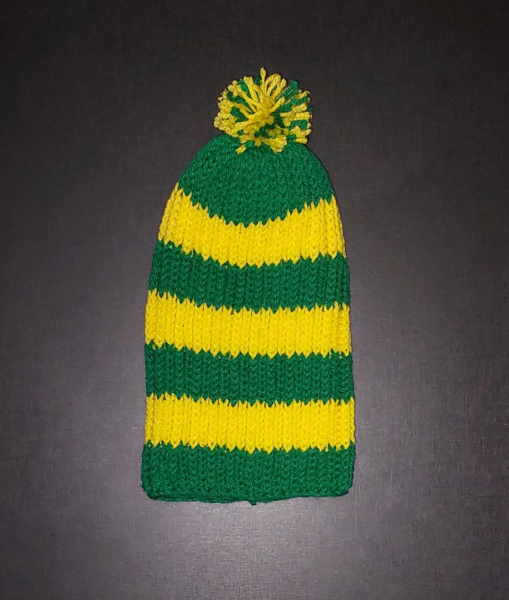 Touca Gorro verde e amarelo