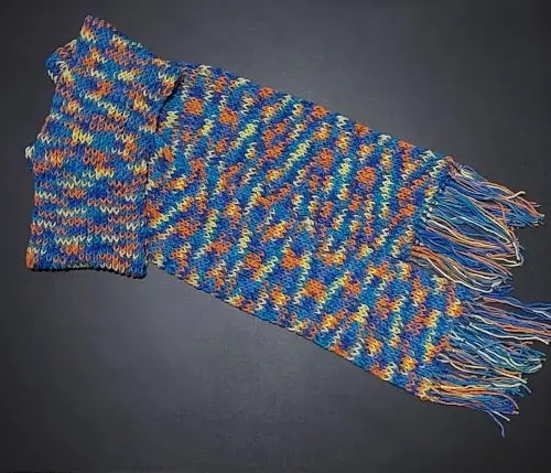 Cachecol azul mesclado